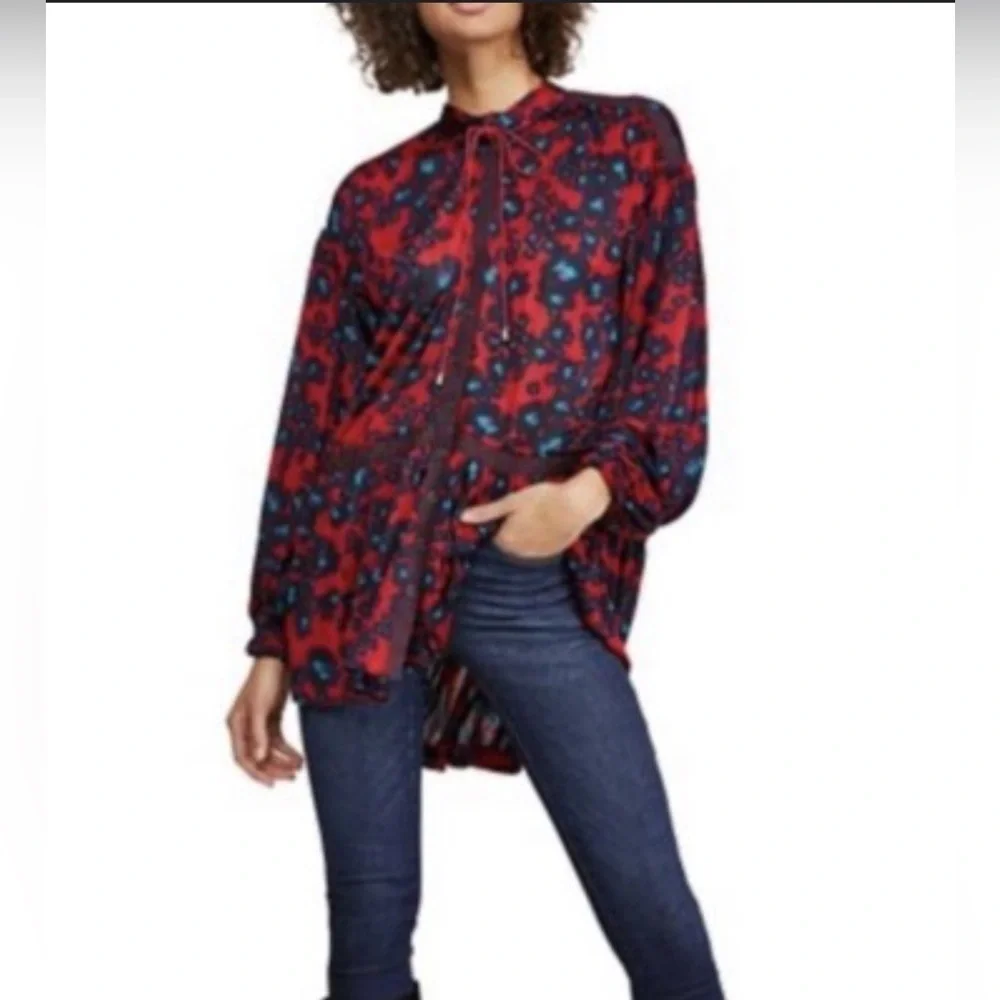 Free People Love Letter Tunic Dress Women's Size Large Oversized Drapey Boho